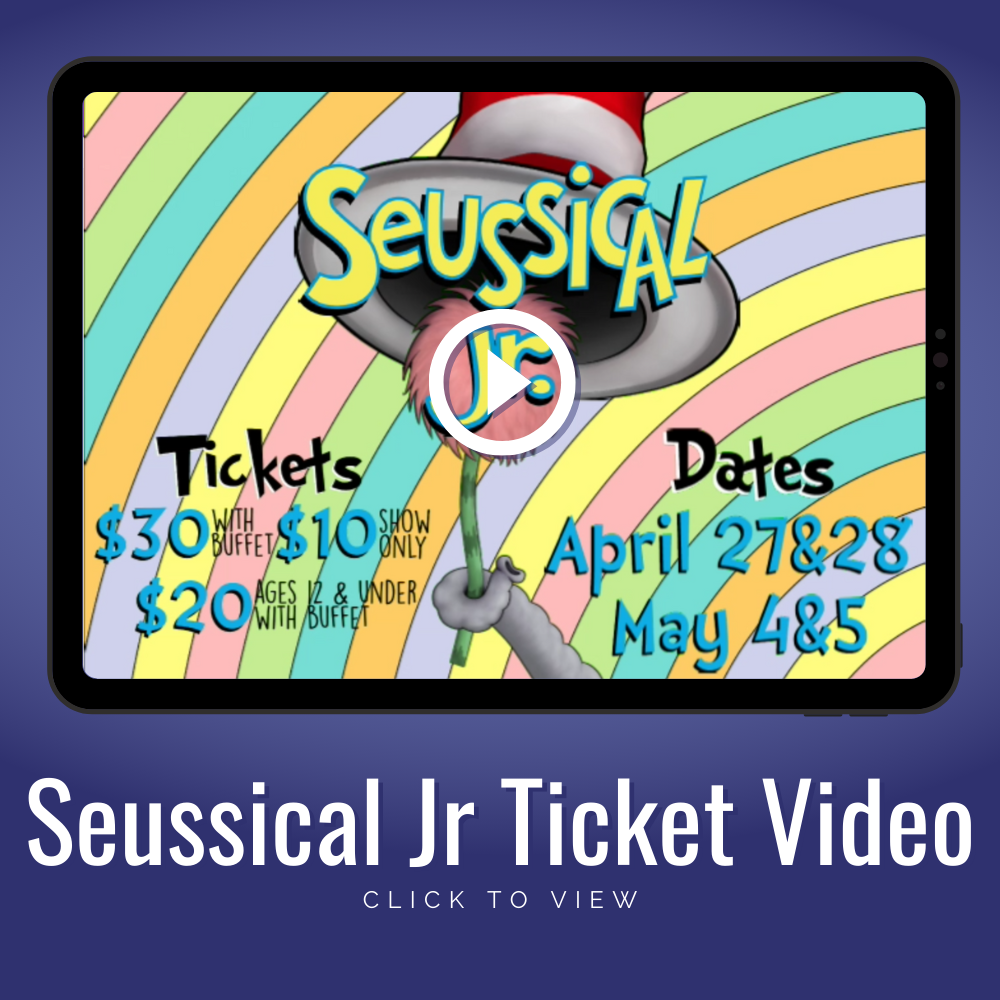 Video ad for Seussical Jr tickets on sale