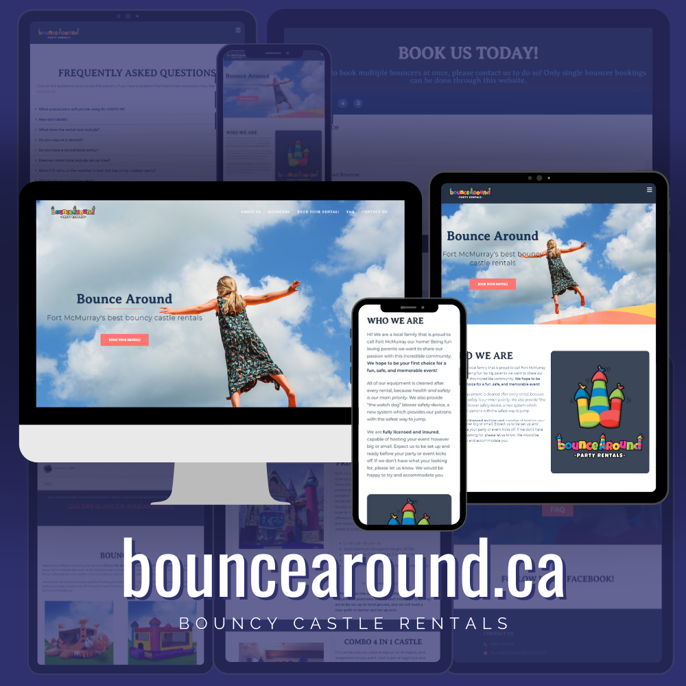 Bounce Around Party Rentals - Web design